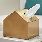 Brass Metal Small House Tissue Box Pi-Mart