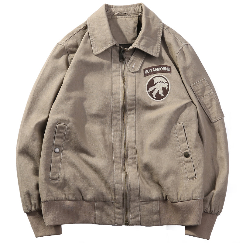 Loose American Tank Suit World War II Retro Bomber Jacket Pi-Mart