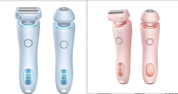 2 In 1 Hair Removal Epilator USB Rechargeable Trimmer Women Body Razor Face Leg Armpit Bikini Hand Pubic Shaver Hair Remover Pi-Mart