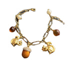 Squirrel Enamel Glazed Pinecone Orange Bracelet Pi-Mart