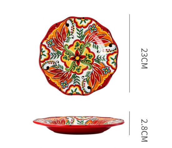 Underglaze Ceramic Tableware Bohemian Household Dishes Pi-Mart