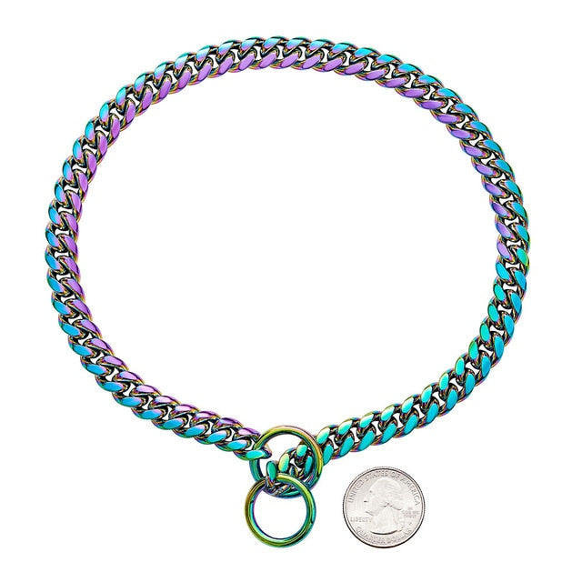 Gold Link Chain Collar for Dogs Pi-Mart