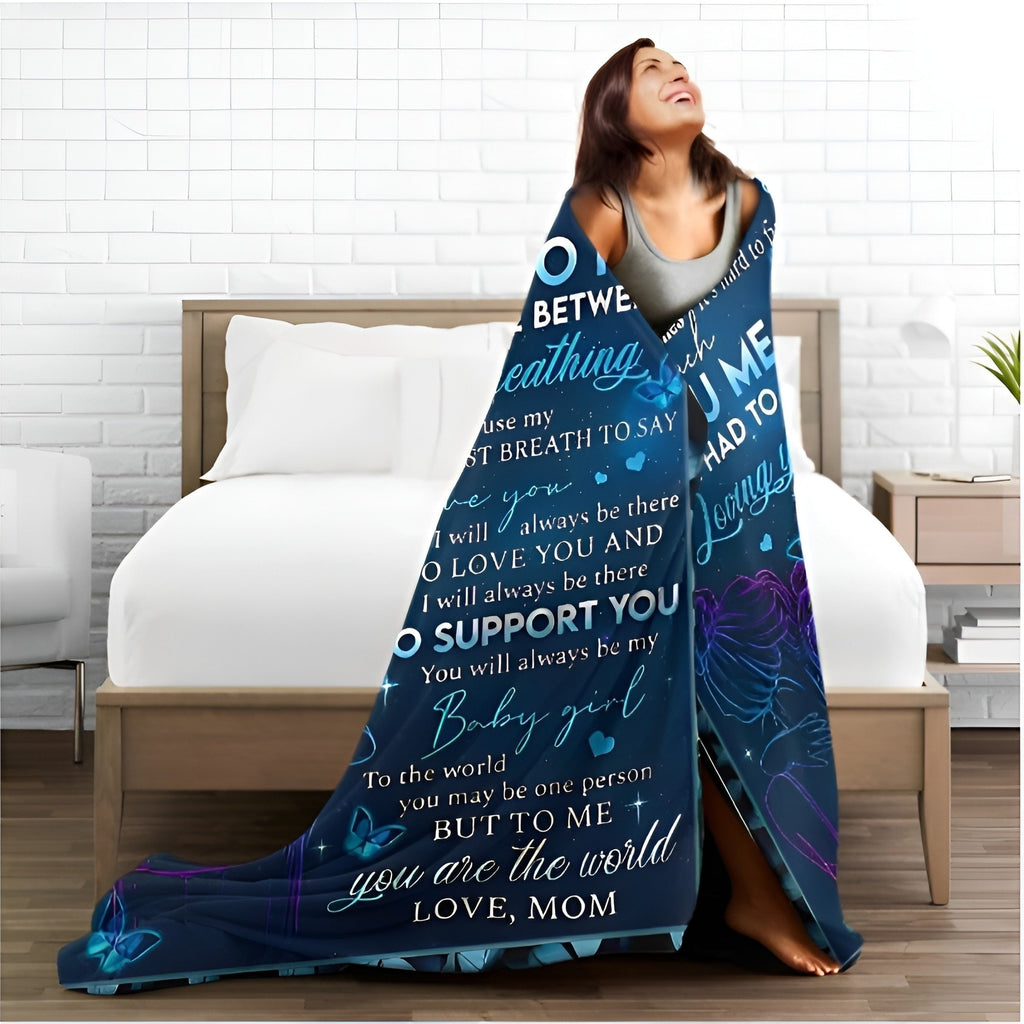 1pc Personalized Blanket - Soft, Cozy, and Heartfelt Gift for Daughter's Birthday, Graduation, and Wedding Celebrations Lootquake LLC