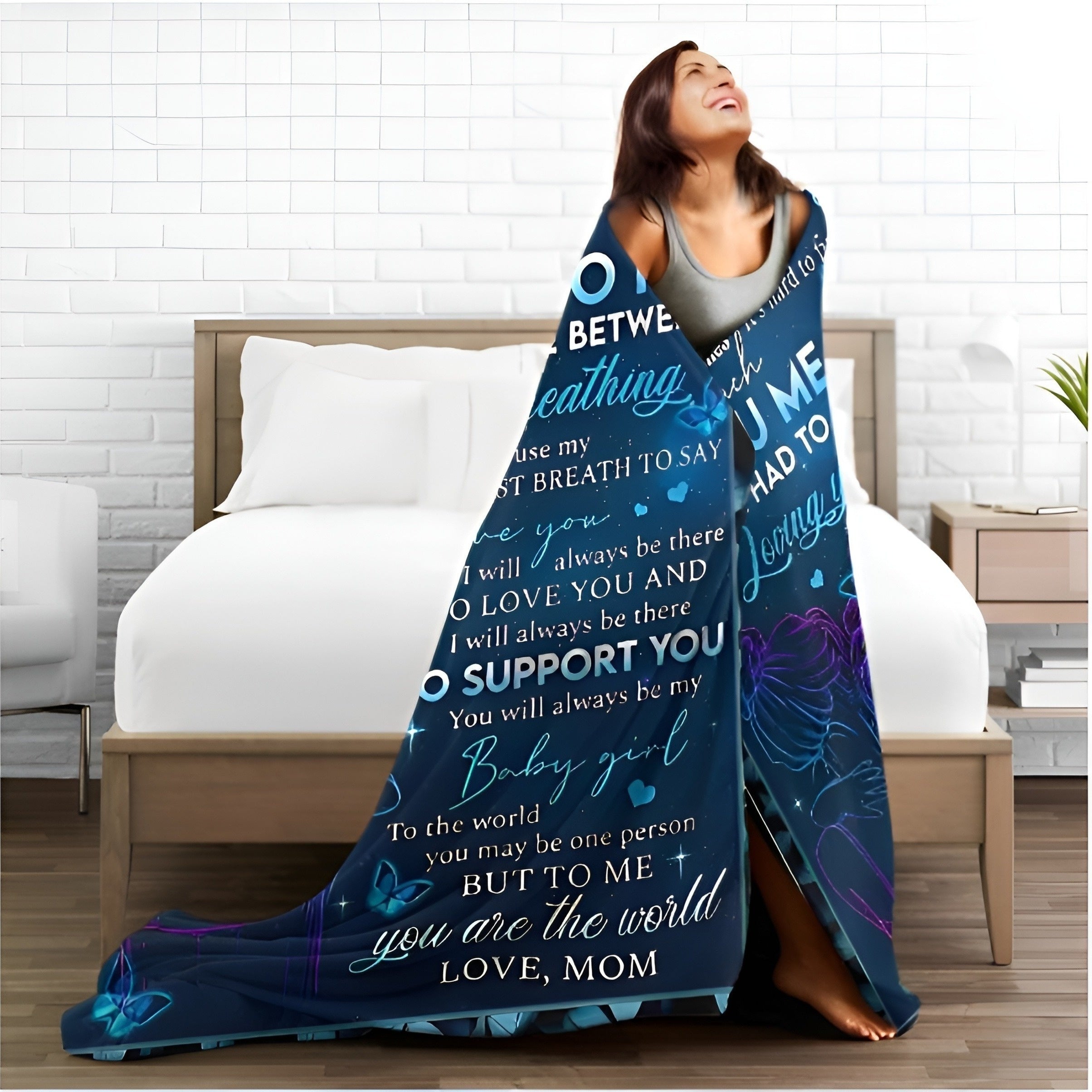 1pc Personalized Blanket - Soft, Cozy, and Heartfelt Gift for Daughter's Birthday, Graduation, and Wedding Celebrations Lootquake LLC