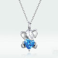 S925 Sterling Silver Blue Bear Necklace Lively And Cute Pi-Mart