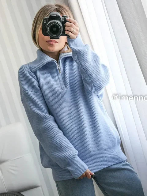 Turtleneck Zipper Sweater Pi-Mart