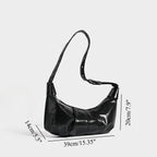Versatile black shoulder bag, vintage pleated shoulder bag, crossbody hobo bag - SJB-DIAMOND ELITES