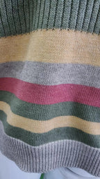European And American Turtleneck Sweater Autumn And Winter Lapel Color Matching Knitted Pi-Mart