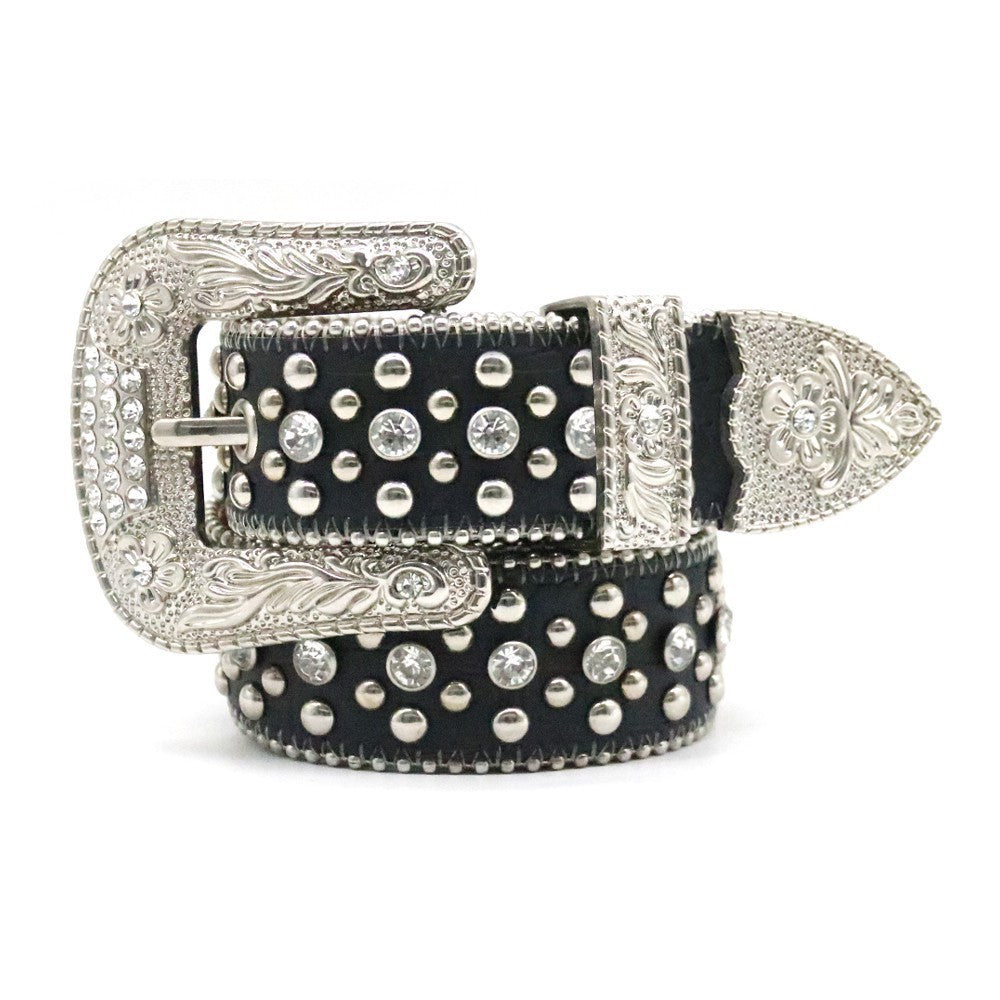 Fashion Personality Rhinestone Men's Belt Rivet Pi-Mart