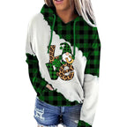 Women Sweatshirts Lucky Grass Print Streetwear Sweatshirts Hoodie Pullover Loose Casual Hooded Tops Clothes Pi-Mart