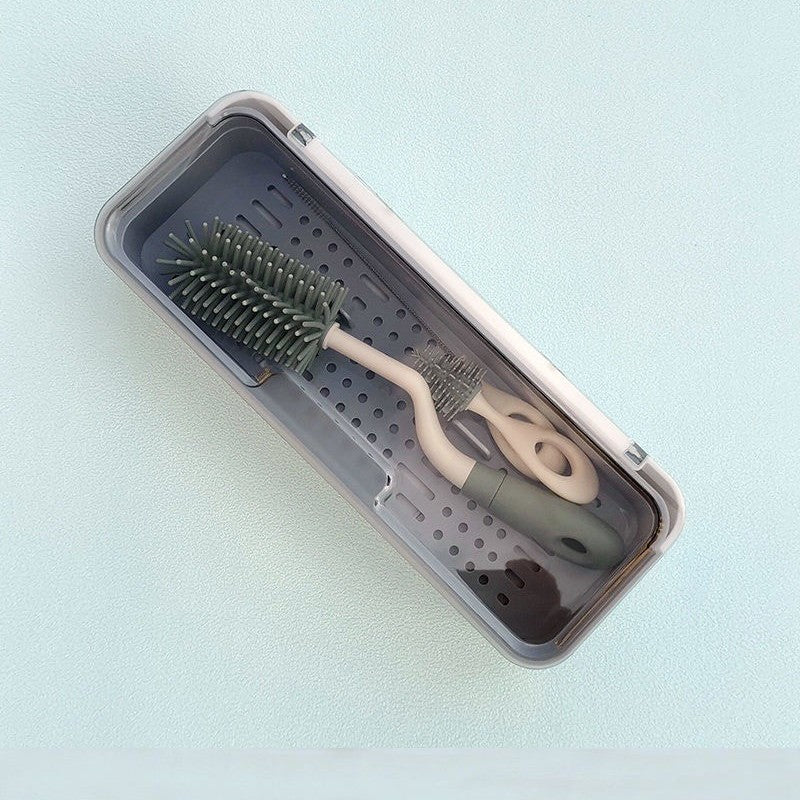 Baby Bottle Brush Storage Box Dustproof Portable Pi-Mart