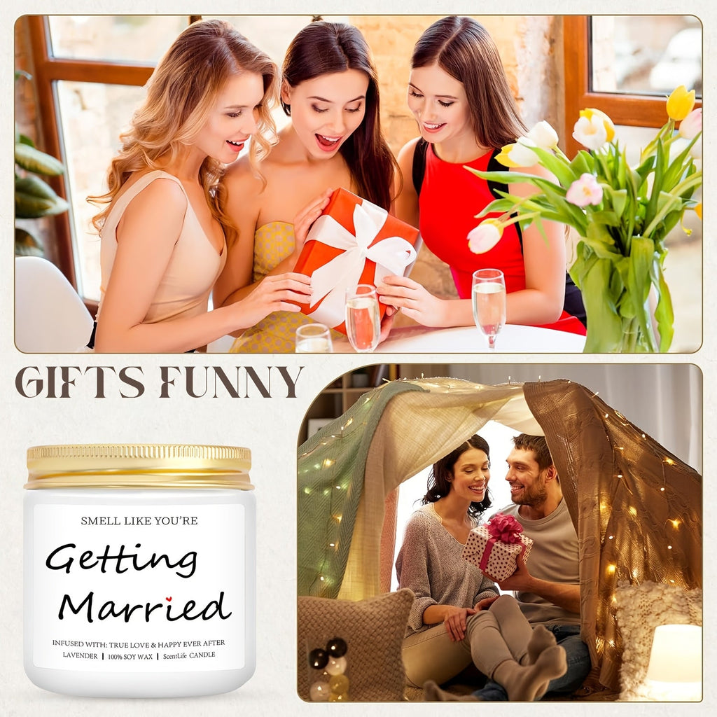 Lavender Bliss Bridal Shower Candle - 3.5oz Soy Wax Scented Candle with True Love & Happy Ever After Aroma, Ideal for Engagement, Bachelorette Party & Wedding Gifts, Infused with Lavender Essence, Wedding Favor Candle|Elegant Lootquake LLC