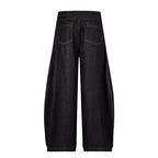High Waist Dark Blue Wide Leg Jeans