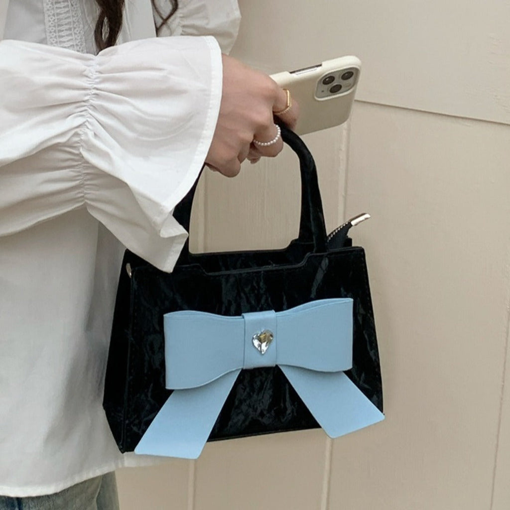 Design sweet and cute bow bag, fashionable versatile small square bag m shoulder tote bag - SJB-DIAMOND ELITES