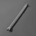 Rhinestone Paved Cuban Link Chain Bracelet Pi-Mart