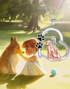 Heart-shaped Dog And Girl Personality Design Necklace Fashion Pi-Mart