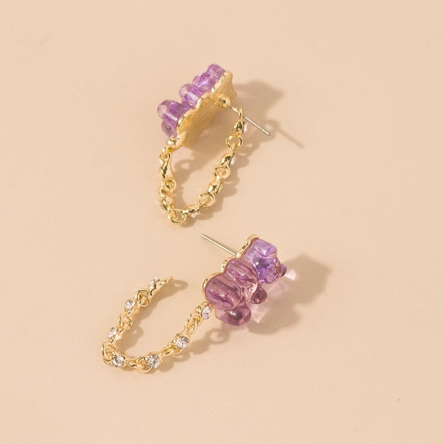 Cute Acrylic Gummy Bear Dangle Earrings Pi-Mart