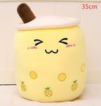 Cute Fruit Drink Plush Stuffed Soft Strawberry Milk Tea Plush Boba Tea Cup Toy Bubble Tea Pillow Cushion Kids Gift Pi-Mart