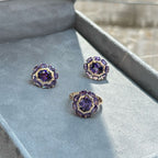 Gulkina Purple Gold Ring Earrings Necklace Amethyst Ornament Suit Pi-Mart