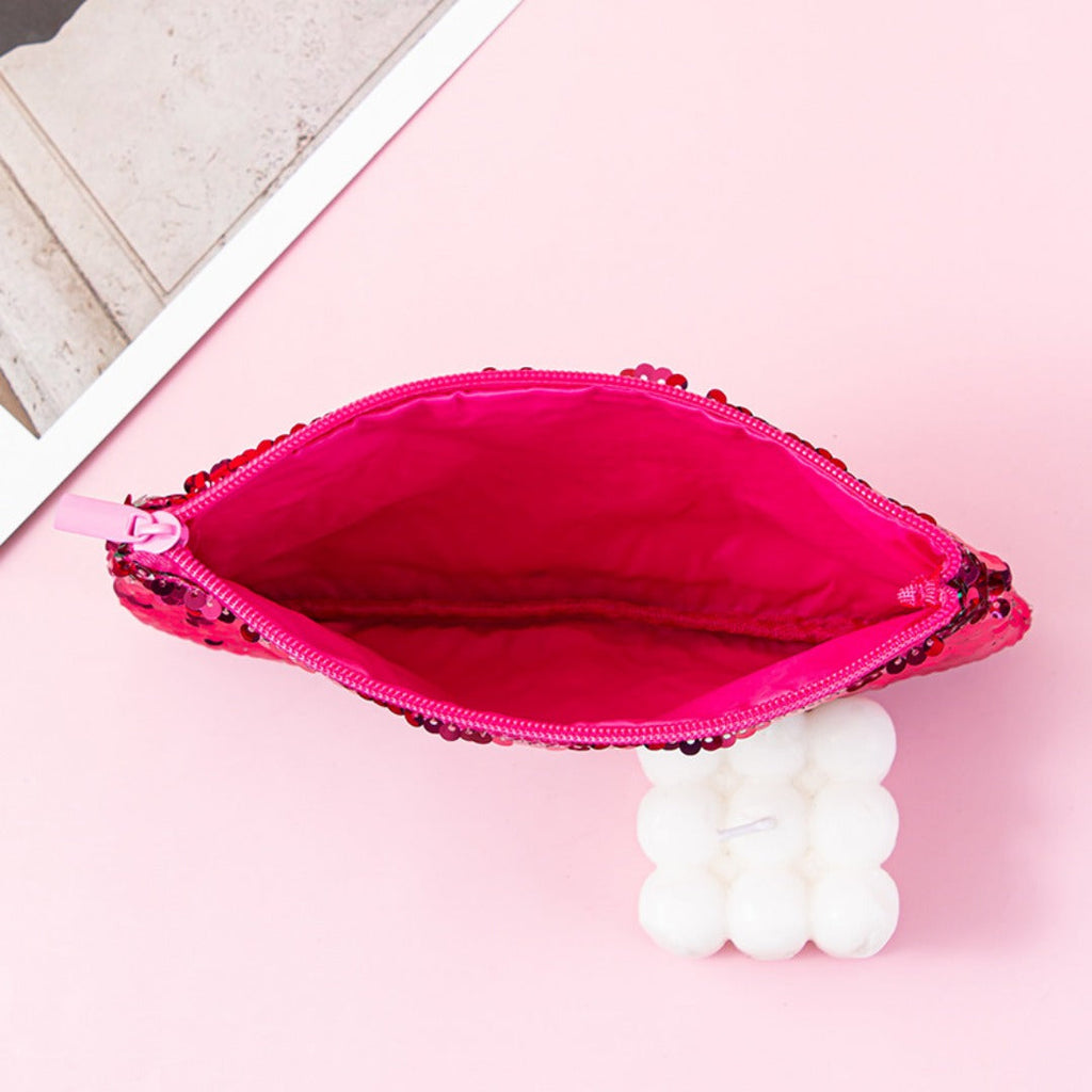 Mermaid sequined pencil case, two-color stationery storage bag, portable cosmetics change purse, small purse - SJB-DIAMOND ELITES