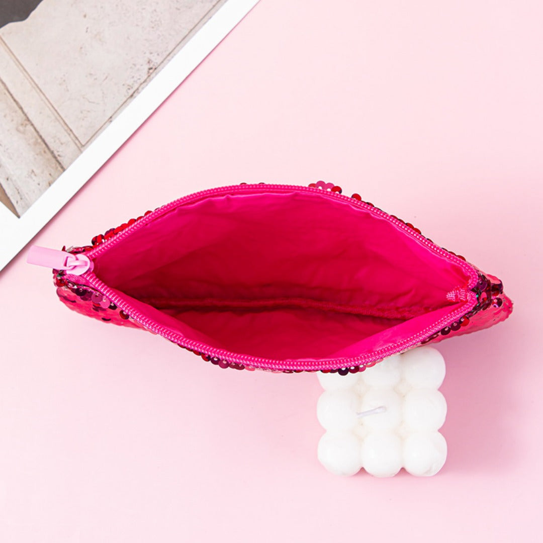 Mermaid sequined pencil case, two-color stationery storage bag, portable cosmetics change purse, small purse - SJB-DIAMOND ELITES