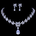 Exquisite Zircon Necklace Earring Set Pi-Mart