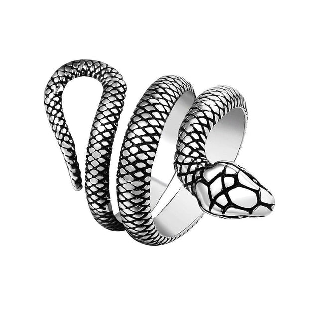 Retro Norse Mythology Men Ouroboros Ring Pi-Mart