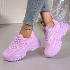 Mesh Breathable White Shoes Thick Bottom Heighten Casual Shoes Sports Women's Shoes Pi-Mart
