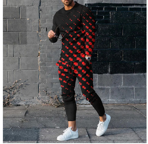 Round Neck Long Sleeve T-shirt Trousers Suit Men Lootquake LLC