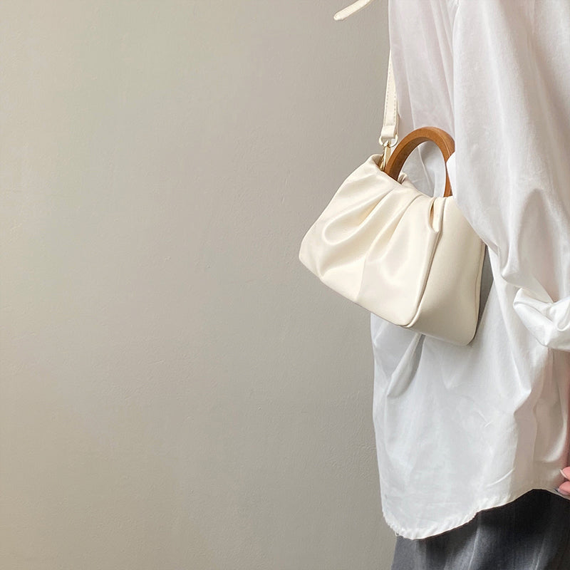 Wooden Handle Fold Cloud Small Handbag Pi-Mart