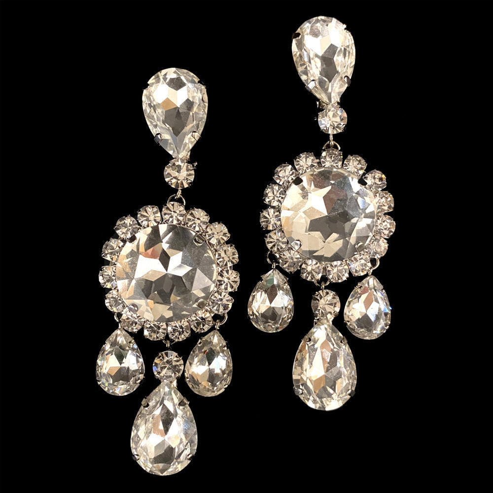 Exaggerated Rhinestone Pendant Necklace Set Fashion Pi-Mart