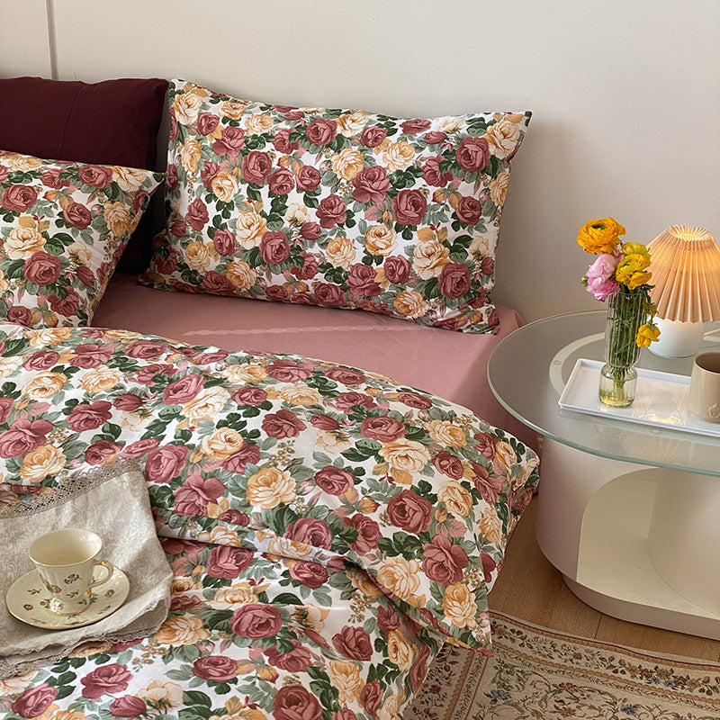 Four-piece Cotton Retro Bed Sheet Duvet Cover Student Dormitory Pi-Mart