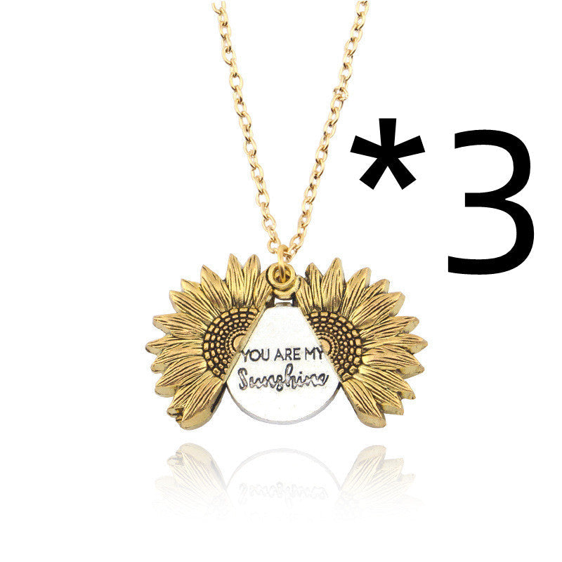 You Are My Sunshine Sunflower Necklace Women Men Pi-Mart