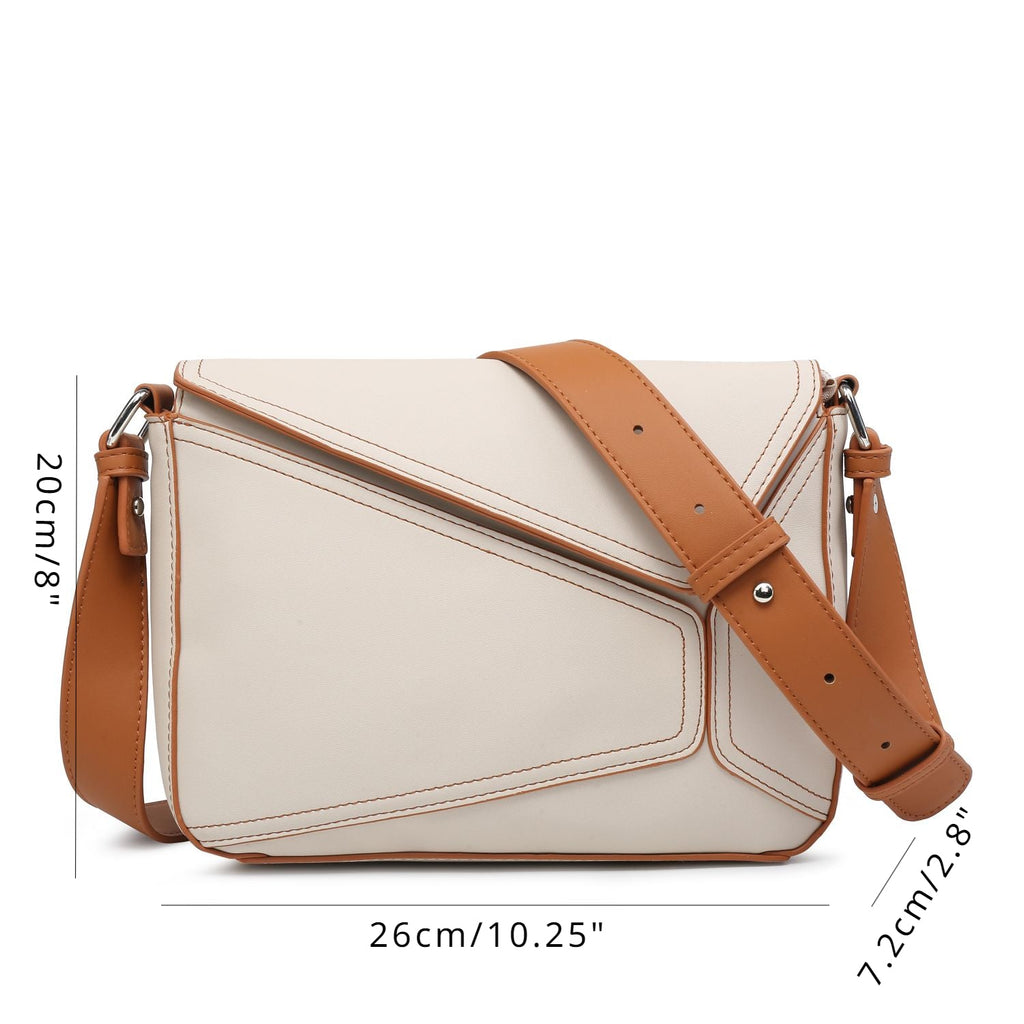 Small Women's Crossbody Bag with Square Purse and Geometrical Patchwork flapover crossbody purse - SJB-DIAMOND ELITES