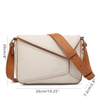 Small Women's Crossbody Bag with Square Purse and Geometrical Patchwork flapover crossbody purse - SJB-DIAMOND ELITES