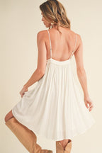 Ruched Plunge Mini Cami Dress For Women – Flattering & Chic with Plunging Neckline and Fitted Design Stevvex