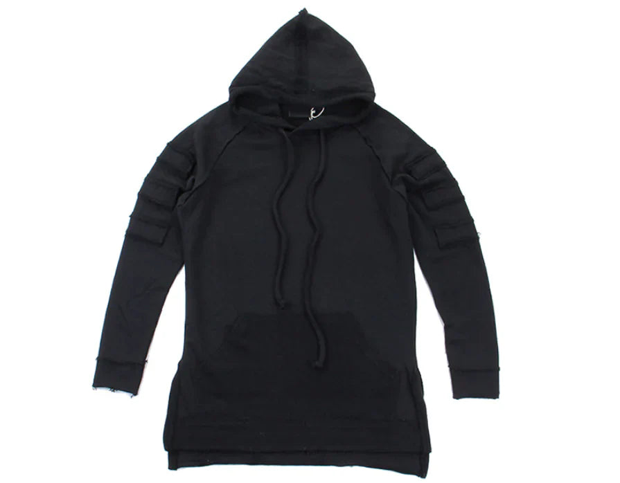 Long Hoodie, Hip Hop Hoodie, Outerwear Sweatshirt Pi-Mart