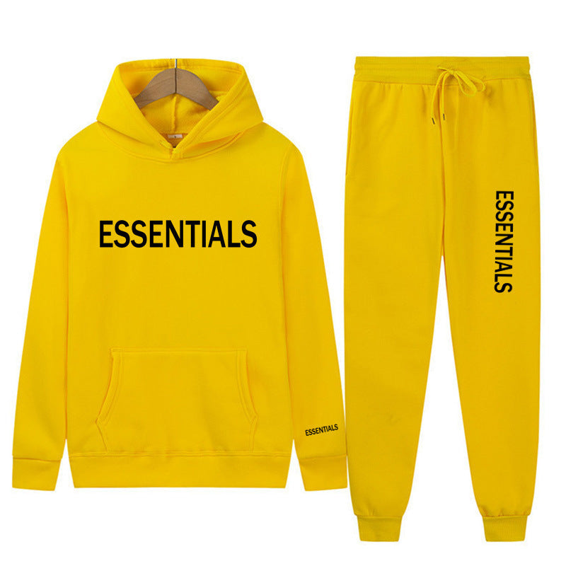 Essentials Sweatshirt Suit Men's and Women's Sweatshirt and Pant 2-Piece Set Hip-Hop Hoodie Suit by Pi-Mart Pi-Mart