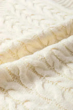 Cable Knit Sweater Vest – High Neck & Textured Oatmeal