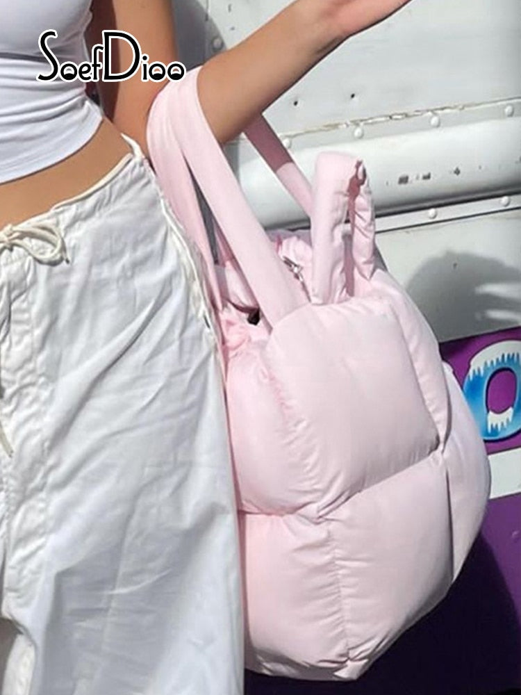 Zipper Cotton-padded Jacket Bag Pi-Mart
