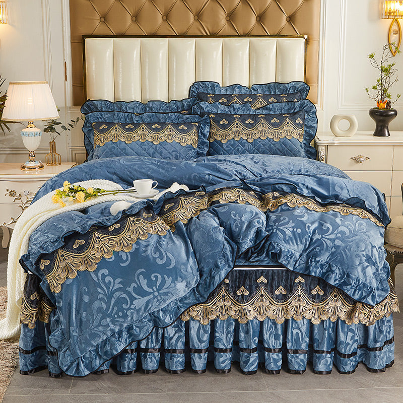 Detachable Bedding Four-piece Duvet Cover Bed Skirt Pi-Mart