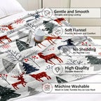 1pc Throw Blanket, Christmas Theme Deer Pattern Printed Blanket, Warm Cozy Soft Blanket For Couch Bed Sofa Car Office Camping Travelling, Gift Blanket Suitable For All Seasons Lootquake LLC