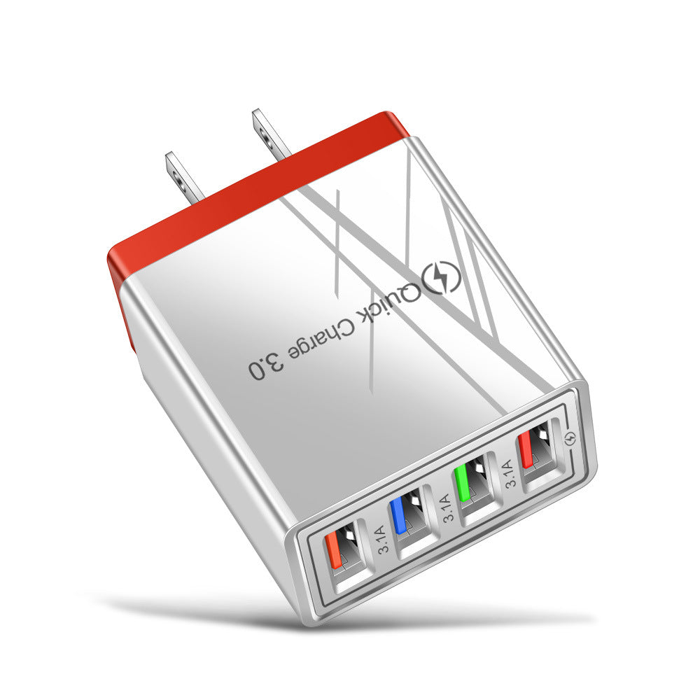 USB Charger Quick Charge 3.0 4 Phone Adapter For Tablet Portable Wall Mobile Charger Fast Charger Pi-Mart