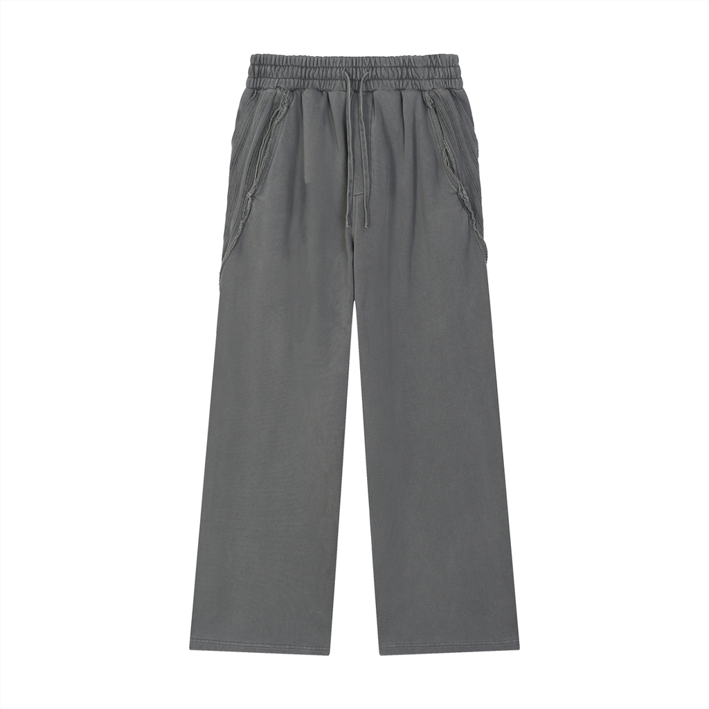 Loki & Ivy Snow Washed Tape Raw Edge Sweatpants