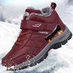 Winter Boots Women Men Warm Plush Velcro Snow Boots Climbing Hiking Shoes Pi-Mart