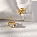 White Shell Square Ring Pi-Mart