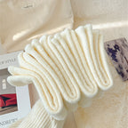 4pcs Cozy Fleece-Lined Women's Socks - Cute Animal Embroidery, Thick & Warm Mid-Calf Winter Home Socks