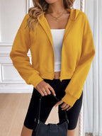 Relaxed Minimalist Zip-Up Dropped Shoulder Hooded Jacket Casual & Comfortable Lightweight Outerwear Stevvex