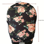 9pcs/set, Soft Breathable Cartoon Pattern Car Seat Cover Set, Including Car Seat Cover, Canopy, Headrest, Blanket, 2 Seat Belt Cushion Covers, Armrest Cushion Cover, Hat And Multi-Purpose Nursing Cover, Car Seat Not Included