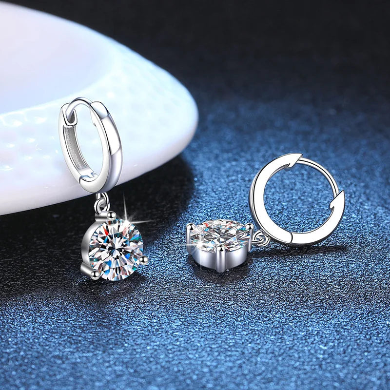 2ct Moissanite Drop Earrings 925 Sterling Silver Bridal Wedding BandsCo Straps